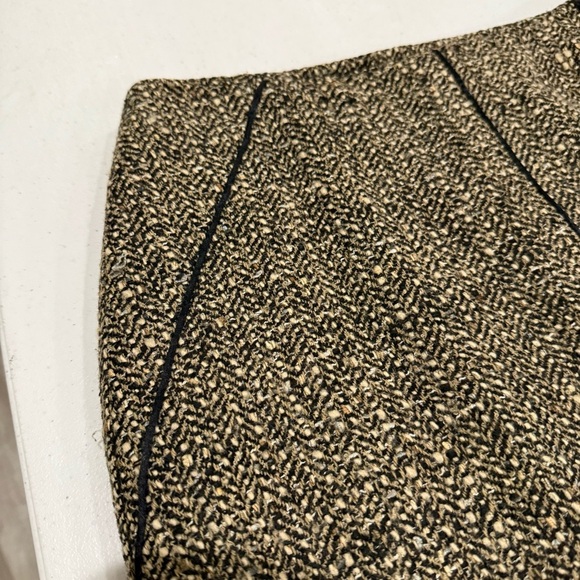 Talbots Wool Blend Skirt A-line Tweed Piping Black & Tan Midi Women’s Size 8 - Picture 8 of 12